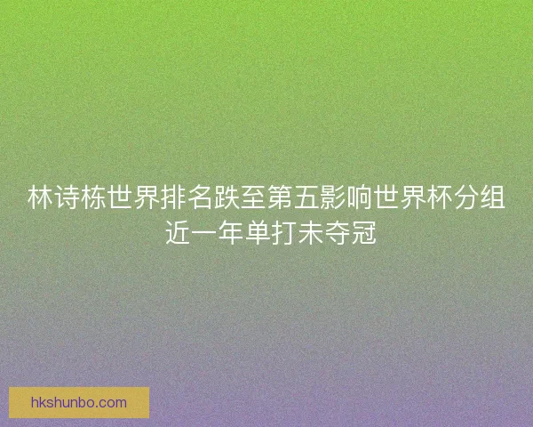 林诗栋世界排名跌至第五影响世界杯分组 近一年单打未夺冠 林诗栋世界排名跌至第五影响世界杯分组 近一年单打未夺冠